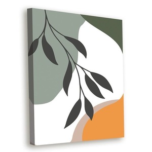 Art mural abstrait moderne de 20x40 pouces vert et sarcelle avec accents gris salon bureau décor toile avec base pour usage domestique - Product Image 2