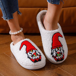 Sandales d'intérieur personnalisées en peluche douce et moelleuse, imperméables, motif citrouille d'Halloween, pour femmes, chaussures d'hiver, vente en gros - Product Image 5