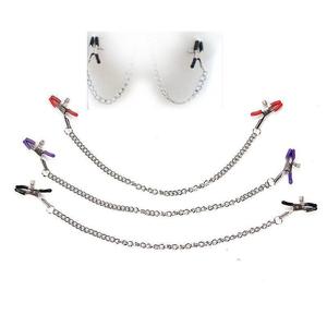 Pince à tétons en chaîne métallique multi-usages de 35 cm, dispositif d'aspiration érotique, stimulation des tétons, jouets sexuels pour esclave féminine - Product Image 3