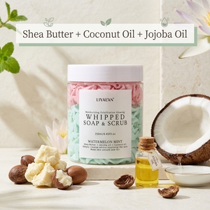 Exfoliante Corporal de Sandía y Menta con Manteca de Karité y Aceite de Coco, Jabón Espumoso Hidratante y Limpiador Profundo 250ml - Product Image 3