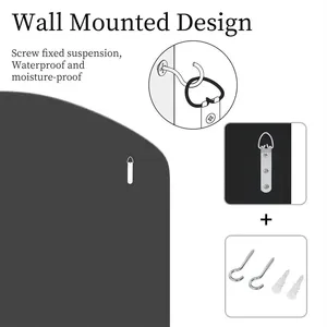 Grand miroir mural 100x70cm miroir vénitien arqué avec cadre en verre biseauté miroir d'appoint pour entrée salon salle de bain décor - Product Image 2