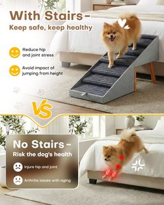 Escalier pliable en bois à 4 marches <span class=keywords><strong>pour</strong></span> chiens, hauteur 17-13 cm, <span class=keywords><strong>pour</strong></span> petits chiens, <span class=keywords><strong>pour</strong></span> accéder au canapé, au lit, au <span class=keywords><strong>fauteuil</strong></span>, rampe 2 en 1, design ottoman - Product Image 3