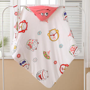 Hoge Kwaliteit 90X90 Cm Minky Dot Capuchon Baby Deken Super Zacht 100% Katoen Bedrukt Patroon Modieuze Groothandel Opties - Product Image 2