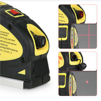 Niveau laser croisé multifonctionnel standard Level Pro 3, ruban à mesurer de 5,5 m/18 pieds pour la pose d'images
