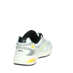 D.A.T.E. Zapatillas Deportivas para Hombre M411-SN-NX-HY Blancas y Amarillas con Suela Gruesa - Product Image 3