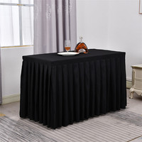 Nappe épaisse 6/8 pieds 100% polyester, nappe unie plissée, jupe de table pour mariage, hôtel, événements, exposition