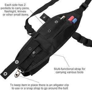 यूनिसेक्स सार्वभौमिक डबल रेडियो कंधे होल्स्टर छाती का हार्नेस नियोप्रोन वाटरप्रूफ जिपर बंद आउटडोर स्पोर्ट्स बैग फैशन - Product Image 4