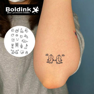 Autocollants de <span class=keywords><strong>tatouage</strong></span> semi-permanents Boldink pour petits animaux, dessin animé, imperméables, résistants à la transpiration, d'une durée allant jusqu'à deux semaines, pingouin, chat - Product Image 2