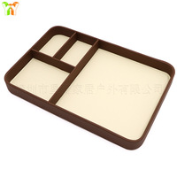 Plateau de rangement rectangulaire de qualité supérieure pour petits objets, organiseur de bureau divisé pour clés, montres, portefeuilles, bijoux