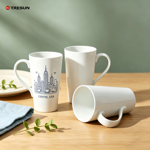 Large Capacity Coffee Travel Mug White Fine Porcelain Bone China Cup Custom Coffee Mug - Product Image 5