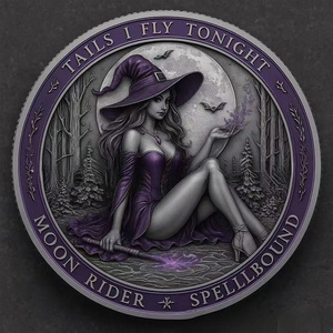 Collection en gros <span class=keywords><strong>de</strong></span> pièces <span class=keywords><strong>de</strong></span> monnaie plaquées cuivre 1oz, thème Sorcière d'Halloween, design Sexy Beauty Coin, en stock - Product Image 2