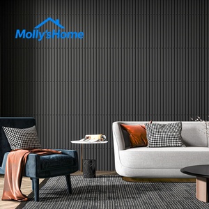 Panneaux muraux 3D en <span class=keywords><strong>PVC</strong></span> cannelé, spécification entrepreneur, couverture 32 pieds carrés (19,7x19,7 pouces), pour décoration murale de restaurant moderne - Product Image 2