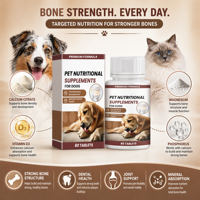 Complément alimentaire pour chiens de 80 comprimés, calcium et vitalité osseuse, pour le bien-être dentaire, la mobilité des chiens âgés et le soin des os