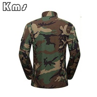 Ensemble Camouflage Militaire KMS OEM Respirant en Coton-Polyester Ripstop Unisexe Vert pour la Chasse - Vêtement Tactique Uniforme de Combat