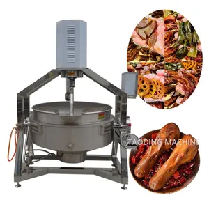 Widely used gas heating industrial cooking pot with mixer shampoo cook oil tomato paste packing machine self stirring cooking