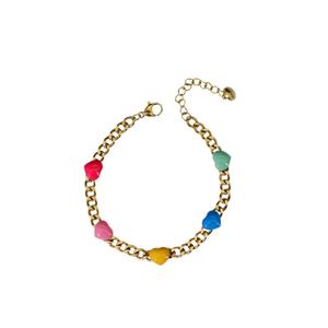 Pulsera de Acero Inoxidable de Lujo Personalizada, Resistente al Deslustre y al Agua, Chapada en Oro Multicolor de 14k y 18k, con Forma de Corazón, para Mujer, Venta al Por Mayor - Product Image 6