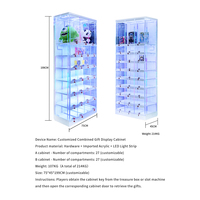 Machine à griffes commerciale 4 joueurs, modèle très demandé, avec armoire à grille, système de double verrouillage et présentoir de cadeaux multicouche haut de gamme
