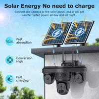 Nouvelle caméra dôme solaire 4G IP66 transfrontalière AOV 9MP à trois vues, vision nocturne extérieure couleur avec compensation de rétroéclairage