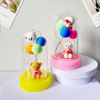 Cadeau pour la Journée des Enfants, ours en ballon macaron avec lumière LED, ornements pour l'anniversaire des petites amies