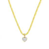 Collier en corde macaron coloré pour femmes, collier avec pendentif géométrique en zircon en acier inoxydable, plaqué or 18 carats, chaîne réglable
