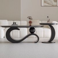 Nouvelle table basse ovale en panneau rocheux, luxe léger, salon moderne, maison simple, table à thé pour chambre à coucher