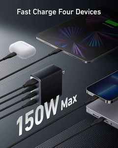 อะแดปเตอร์ Anker 747 150W USB C GaN Primer สำหรับชาร์จโทรศัพท์ 4 พอร์ต ชาร์จเร็ว ขนาดกะทัดรัด พับเก็บได้ สำหรับแล็ปท็อป A2340 GaNPrime 150W - Product Image 4
