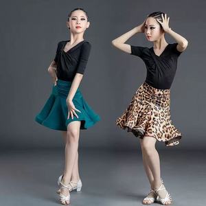 मछली की हड्डी स्कर्ट साल्सा टैंगो के साथ सेक्सी काले लेटिन शीर्ष लड़कियों के लिए नृत्य पोशाक पोशाक पोशाक पोशाक - Product Image 3