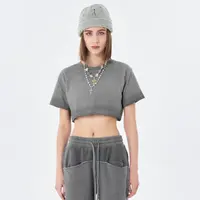 JRT Frauen Sommer Vintage T-Shirt Farbverlauf Kurzarm Jazz Sexy Crop Top Mit Benutzer definiertem Logo
