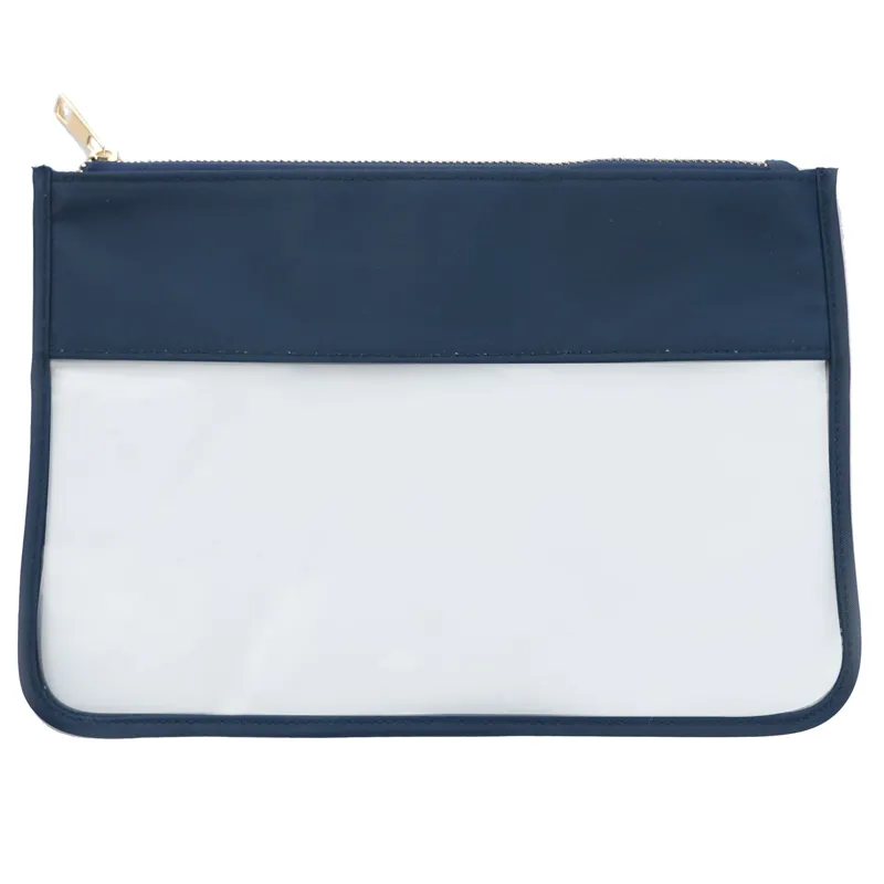 Bolso de lujo para cosméticos con logotipo personalizado para mujer, bolsa de mano para maquillaje, de pvc transparente, para viaje, 2022