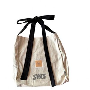 Bolso de Hombro Negro Casual y Bonito con Lazo de Gran Capacidad de Lilalila Fashion Design, Bolso de Mano de Lona para Compras para Mujer - Product Image 1