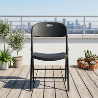Chaise pliante avec siège en plastique et structure métallique, chaise portable pour événements en plein air