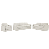 Canapé d'angle deux places surdimensionné en peluche rembourré avec pieds en bois, design moderne pour chambre à coucher