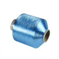 Fil chenille polyester 75D teint en gros d'usine, haute brillance, options colorées/bleues, nouveautés pour le tissage textile