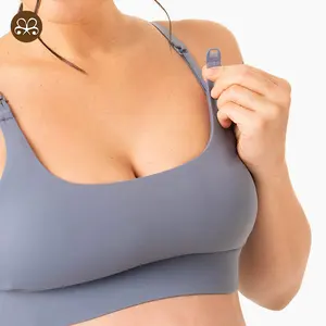 Vêtements d'allaitement personnalisés, soutien-gorge dos croisé à impact élevé, soutien-gorge de sport de maternité réglable pour entraînement et fitness