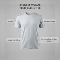 T-shirt en modal 240 GSM, minimalisme technique, mélange modal technique, logo personnalisé, tee-shirt de luxe, toucher soyeux