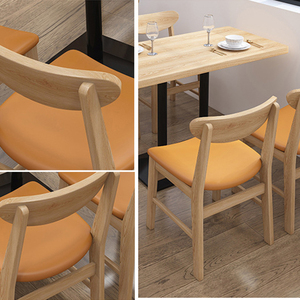 Bộ bàn ghế sofa nhà hàng, bàn ghế kết hợp đặt hàng OEM, bàn ghế nhà hàng thức ăn nhanh gỗ nguyên khối - Product Image 5