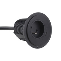 Prise de courant encastrée de bureau 60mm 1 prise UE avec 1 chargeur USB-C