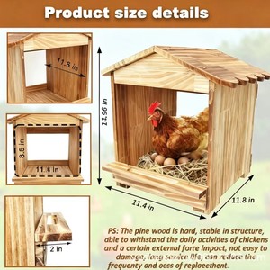 Nido de madera para gallinas, montado en la pared, para puesta de huevos, casa para gallinas, hábitat avícola para granja - Product Image 3