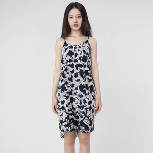 <span class=keywords><strong>Abito</strong></span> Chic a fantasia in bianco e <span class=keywords><strong>nero</strong></span> un <span class=keywords><strong>abito</strong></span> con spalline sottili realizzato con materiale morbido - Product Image 3