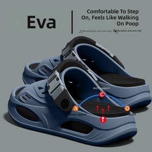 Sandales à enfiler pour hommes en EVA, à bride réglable, bicolores, bout rond, antidérapantes, ventilées, à semelle épaisse, pour l'été et la conduite en extérieur - Product Image 3