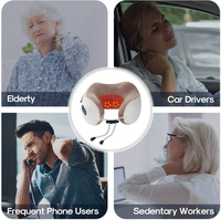 Oreiller de massage cervical portable en forme de U 1200 mAh, 3 vitesses, contrôle intelligent du temps, massage des tissus profonds, télécommande sans fil à trois boutons