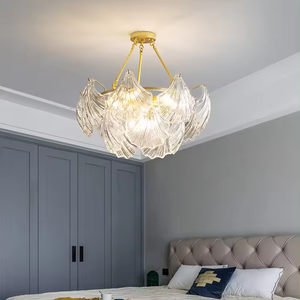 โคมไฟระย้าสีทองแบบนอร์ดิกโคมไฟระย้าแก้ว LED โคมไฟระย้าคริสตัลทันสมัย - Product Image 4