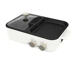 Twee In Een Grill Hot Pot Mini Huishoudelijke Machine Elektrische Grill Pan Met Hot Pot