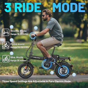 AskmY Brushless Folding <b>Electric</b> Bike 14 Inch 700W Rear <b>Hub</b> Motor 48V 10AH Lithium Battery 7-Speed Adult Commuting Bike - Product Image 3