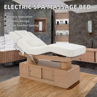 Lit de beauté électrique moderne avec équipement de spa, entièrement chauffé, avec repose-jambes et dossier réglables, table de massage facial à 4 moteurs