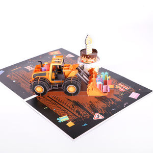 כרטיס ברכה תלת-ממדי קופץ בצורת מלגזה עם אור ומוזיקה, חיתוך צורני, לכה מט, הדפסה 4 צבעים על נייר מצופה - Product Image 6