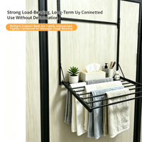 Porte-vêtements sans perçage à suspendre sur la porte, étagère de rangement murale pour salle de bain, cuisine, chambre, organisateur domestique