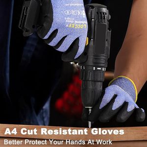 Gants de travail de sécurité anti-coupure ANSI A4 TDM <span class=keywords><strong>D</strong></span> avec écran tactile enduit de mousse de nitrile Gants résistants aux coupures de dextérité de niveau 5 - Product Image 3