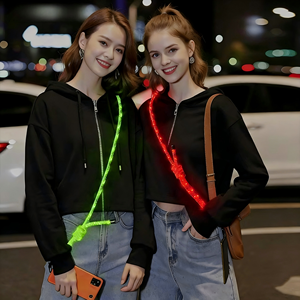 USB-C LED Light Adjustable 8mm Rope Polyester Folding Neck Strap Cross-Body Phone Lanyard Diagonal Span Night Walking Promotion