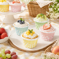 Moules à cupcakes en papier enduit de PET ou résistant à la graisse, 100 pièces, résistants à la chaleur, adaptés au four et au micro-ondes, jetables